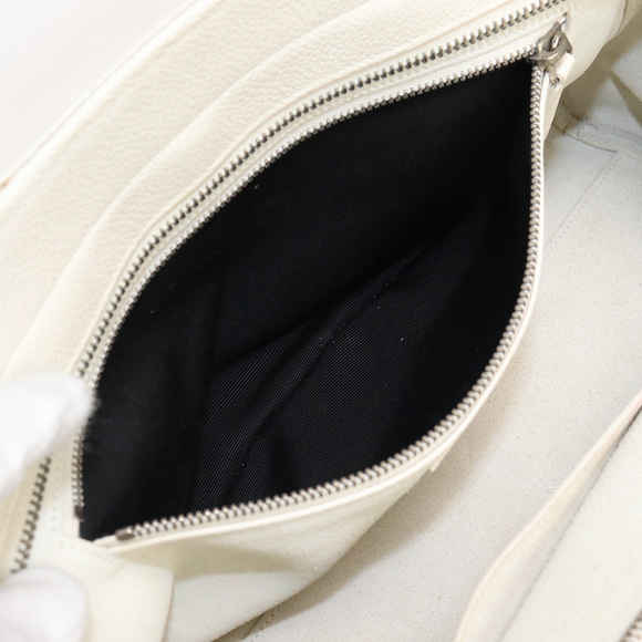 Saint Laurent Cava Rive Gauche Handbag Leather White - Picture 14 of 16